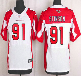 Men's Arizona Cardinals #91 Ed Stinson White Road NFL Nike Elite Jersey