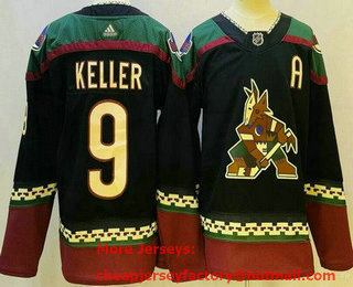 Men's Arizona Coyotes #9 Clayton Keller Black Alternate Authentic Jersey