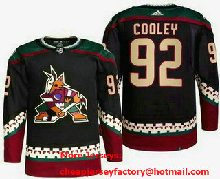 Men's Arizona Coyotes #92 Logan Cooley Black Alternate Authentic Jersey