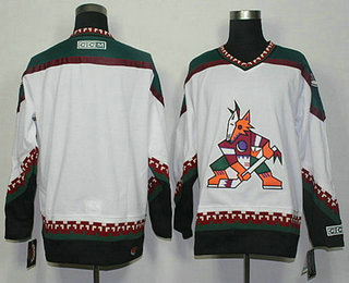 Men's Phoenix Coyotes Blank White 1998 CCM Vintage Throwback Hockey Jersey