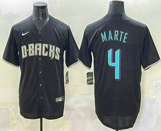 Men's Arizona Diamondbacks #4 Ketel Marte Black Cool Base Jersey