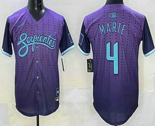 Men's Arizona Diamondbacks #4 Ketel Marte Purple 2025 City Connect Limited Jersey
