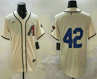 Men's Arizona Diamondbacks #42 Jackie Robinson Cream Nike Limited Stitched Jersey