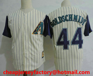 Men's Arizona Diamondbacks #44 Paul Goldschmidt Cream Cooperstown Collection Throwback Jersey
