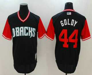 Men's Arizona Diamondbacks #44 Paul Goldschmidt Goldy Black 2017 Little League World Series Players Weekend Stitched Nickname Jersey