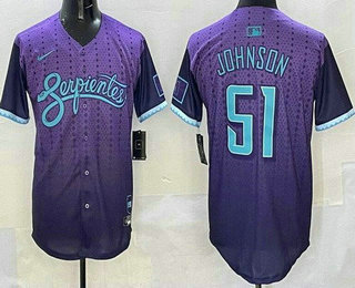 Men's Arizona Diamondbacks #51 Randy Johnson Purple 2025 City Connect Limited Jersey
