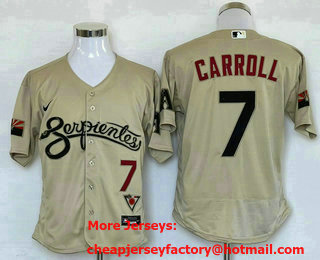 Men's Arizona Diamondbacks #7 Corbin Carroll 2021 Gold City Connect Flex Base Stitched Jersey