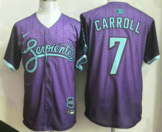 Men's Arizona Diamondbacks #7 Corbin Carroll Purple 2025 City Connect Limited Jersey