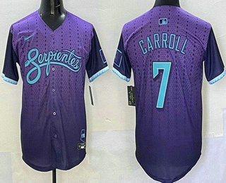 Men's Arizona Diamondbacks #7 Corbin Carroll Purple 2025 City Connect Limited Jersey