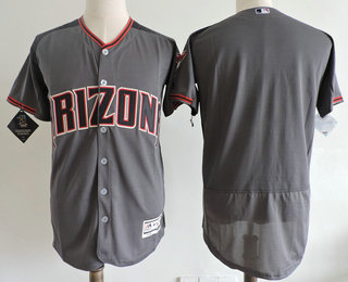 Men's Arizona Diamondbacks Blank Gray 2017 Road Brick Stitched MLB Flex Base Jersey