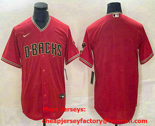 Men's Arizona Diamondbacks Blank Red Team Logo Cool Base Jersey
