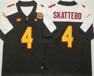 Men's Arizona State Sun Devils #4 Cam Skattebo Limited Black Alternate College Football Jersey
