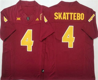 Men's Arizona State Sun Devils #4 Cam Skattebo Limited Red FUSE College Football Jersey