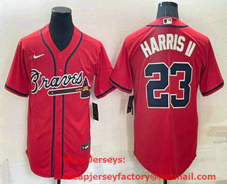 Men's Atlanta Braves #23 Michael Harris II Red Stitched MLB Cool Base Nike Jersey