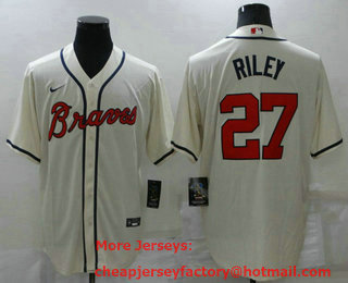 Men's Atlanta Braves #27 Austin Riley Cream Stitched MLB Cool Base Nike Jersey
