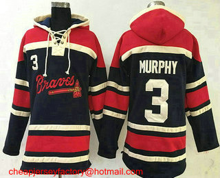 Men's Atlanta Braves #3 Dale Murphy Retired Navy Blue Stitched MLB Baseball Hoodie