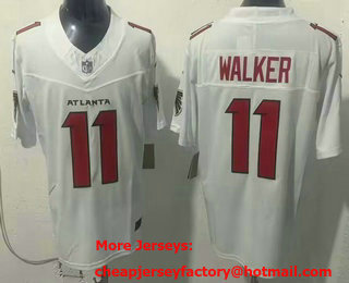 Men's Atlanta Falcons #11 Jalon Walker Limited White FUSE Vapor Jersey
