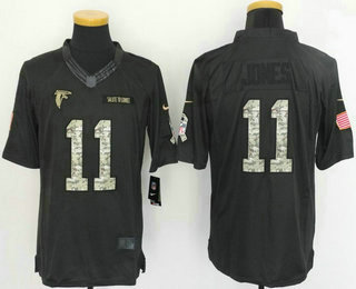 Men's Atlanta Falcons #11 Julio Jones Black Anthracite 2016 Salute To Service Stitched NFL Nike Limited Jersey
