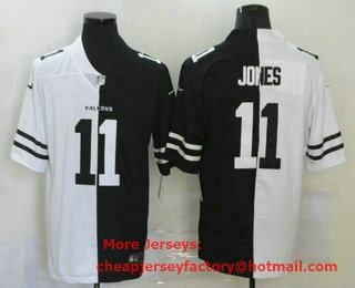 Men's Atlanta Falcons #11 Julio Jones Black White Peaceful Coexisting 2020 Vapor Untouchable Stitched NFL Nike Limited Jersey