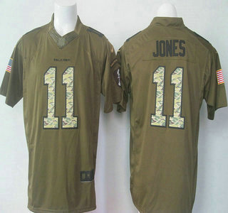 Men's Atlanta Falcons #11 Julio Jones Green Salute to Service 2015 NFL Nike Limited Jersey