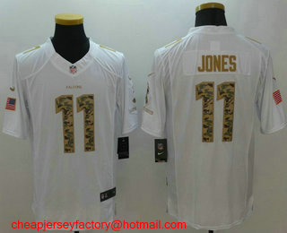 Men's Atlanta Falcons #11 Julio Jones White Salute To Service Stitched NFL Nike Limited Jersey