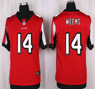 Men's Atlanta Falcons #14 Eric Weems Red Team Color NFL Nike Elite Jersey