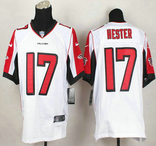 Men's Atlanta Falcons #17 Devin Hester White Nike Red Elite Jersey