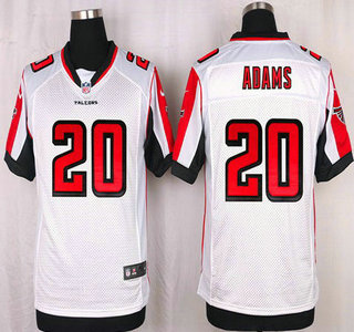 Men's Atlanta Falcons #20 Phillip Adams White Road NFL Nike Elite Jersey