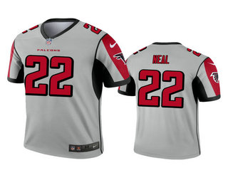 Men's Atlanta Falcons #22 Keanu Neal Silver Inverted Legend Jersey