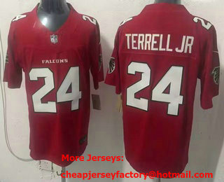 Men's Atlanta Falcons #24 AJ Terrell Jr Limited Red FUSE Vapor Jersey