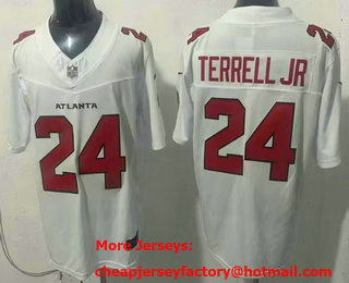 Men's Atlanta Falcons #24 AJ Terrell Jr Limited White FUSE Vapor Jersey