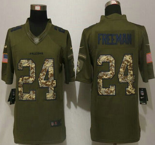 Men's Atlanta Falcons #24 Devonta Freeman Green Salute to Service 2015 NFL Nike Limited Jersey