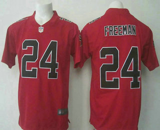 Men's Atlanta Falcons #24 Devonta Freeman Red 2016 Color Rush Stitched NFL Nike Limited Jersey