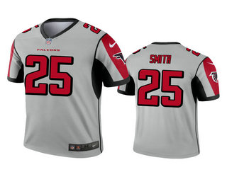 Men's Atlanta Falcons #25 Ito Smith Silver Inverted Legend Jersey