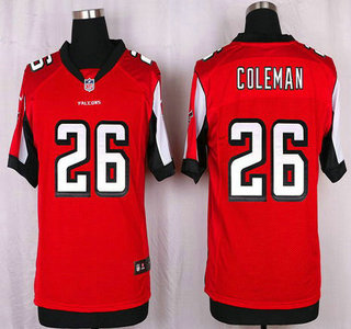 Men's Atlanta Falcons #26 Tevin Coleman Red Team Color NFL Nike Elite Jersey