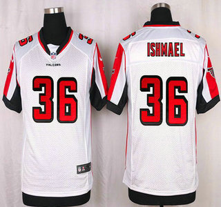 Men's Atlanta Falcons #36 Kemal Ishmael White Road NFL Nike Elite Jersey