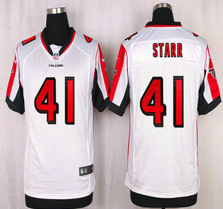 Men's Atlanta Falcons #41 Tyler Starr White Road NFL Nike Elite Jersey