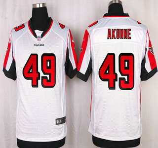 Men's Atlanta Falcons #49 Derek Akunne White Road NFL Nike Elite Jersey