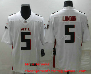 Men's Atlanta Falcons #5 Drake London White 2022 NEW Vapor Untouchable Stitched NFL Nike Limited Jersey