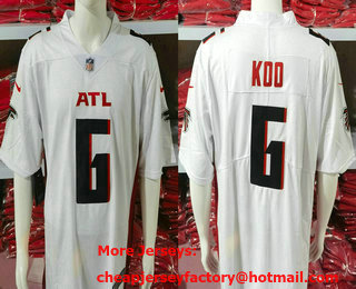 Men's Atlanta Falcons #6 Younghoe Koo White Vapor Limited Stitched Jersey