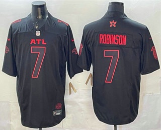 Men's Atlanta Falcons #7 Bijan Robinson Limited Black FUSE Fashion Football Jersey