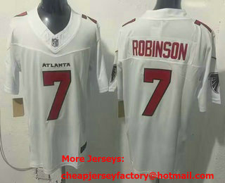 Men's Atlanta Falcons #7 Bijan Robinson Limited White FUSE Vapor Jersey
