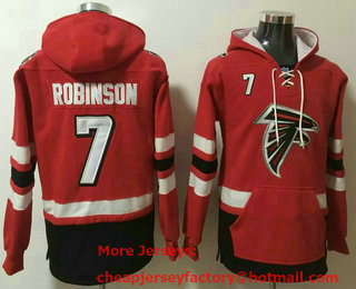Men's Atlanta Falcons #7 Bijan Robinson NEW Red Pocket Stitched NFL Pullover Hoodie