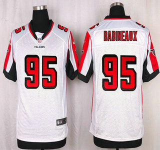Men's Atlanta Falcons #95 Jonathan Babineaux White Road NFL Nike Elite Jersey