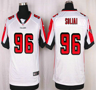 Men's Atlanta Falcons #96 Paul Soliai White Road NFL Nike Elite Jersey