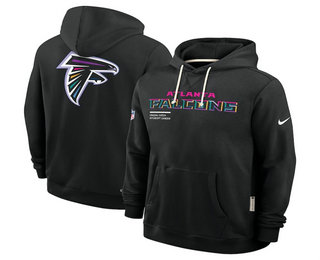Men's Atlanta Falcons Black 2025 Crucial Catch Club Pullover Hoodie