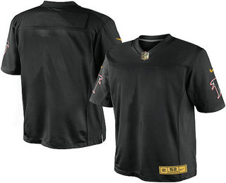 Men's Atlanta Falcons Blank Black With Gold Stitched NFL Nike Elite Jersey