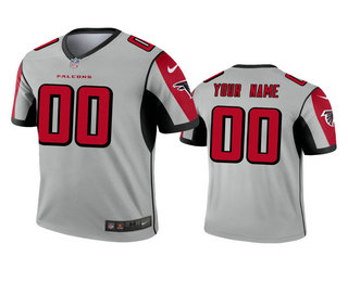 Men's Atlanta Falcons Custom Silver Inverted Legend Jersey