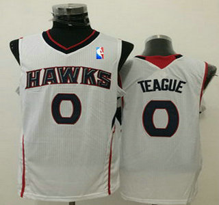 Men's Atlanta Hawks #0 Jeff Teague White Swingman Jersey