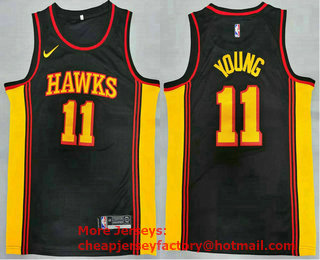 Men's Atlanta Hawks #11 Trae Young Black 2020 NEW Swingman Stitched Nike NBA Jersey